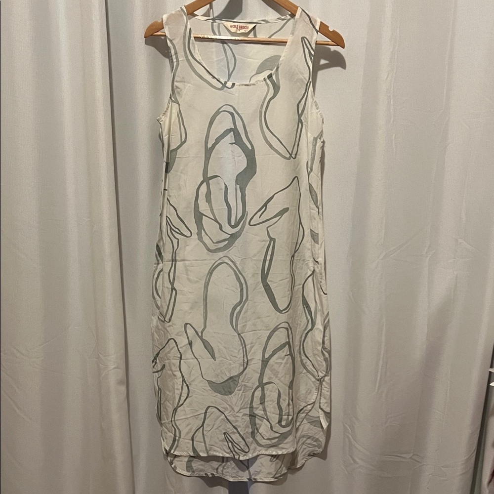 Abstract silk and cotton dress